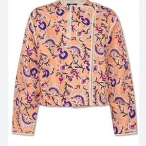 ISABEL MARANT Amidala Floral Reversible Crop Jacket Papaya Size 38